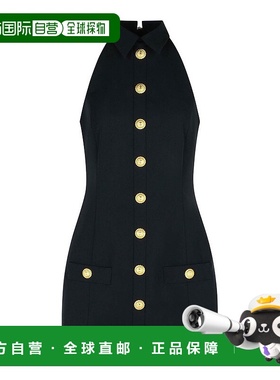 BALMAIN 女士连衣裙 FF1R5131WC090PA AW2025 黑色 BUTTONED HALT