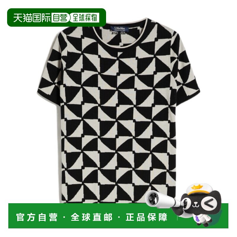 MAX MARA 女士衬衫 9366103906011 SS2024 黑色 提花毛纱T恤