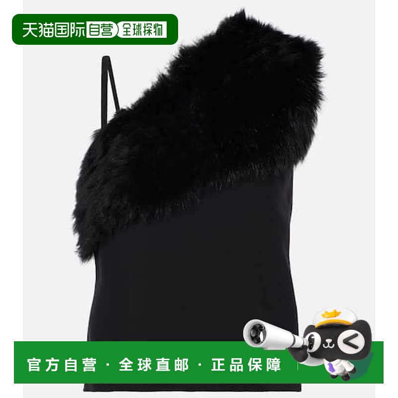 1h可退 潮奢 TOTÊME 女士 单肩皮毛饰边上衣 black黑色 舒适时尚