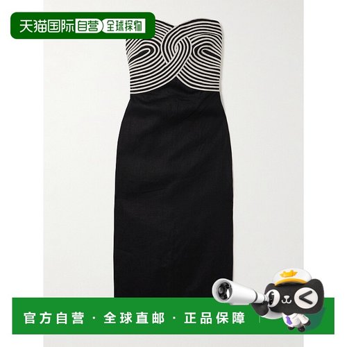 1h可退 潮奢 Andres Otalora 女士 Arco Real 帆布饰边亚麻中长连