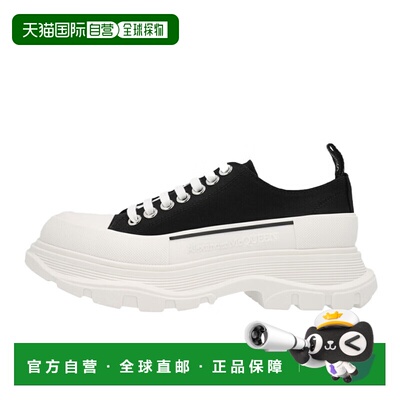 Mcqueen Tread Slick 女款侧边字母徽标黑色系带厚底帆布运动鞋 4