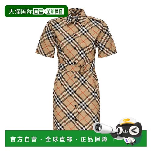 BURBERRY 女士连衣裙 8111701 AW2025 浅棕色 Check Cotton Shirt