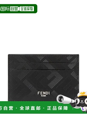 FENDI 男士钱包 7M0371AJF40 AW2025 黑色 Fendi Flat Card Case