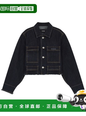 WE11DONE 女士外套 WDDJ125301WBL SS2025 黑色 短款牛仔夹克