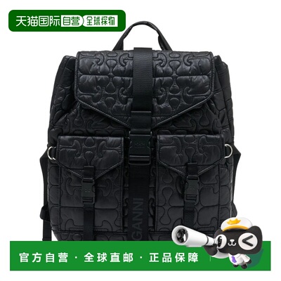 GANNI 女士双肩包 B2080004 SS2026 黑色 Ganni Re Tech Quilted