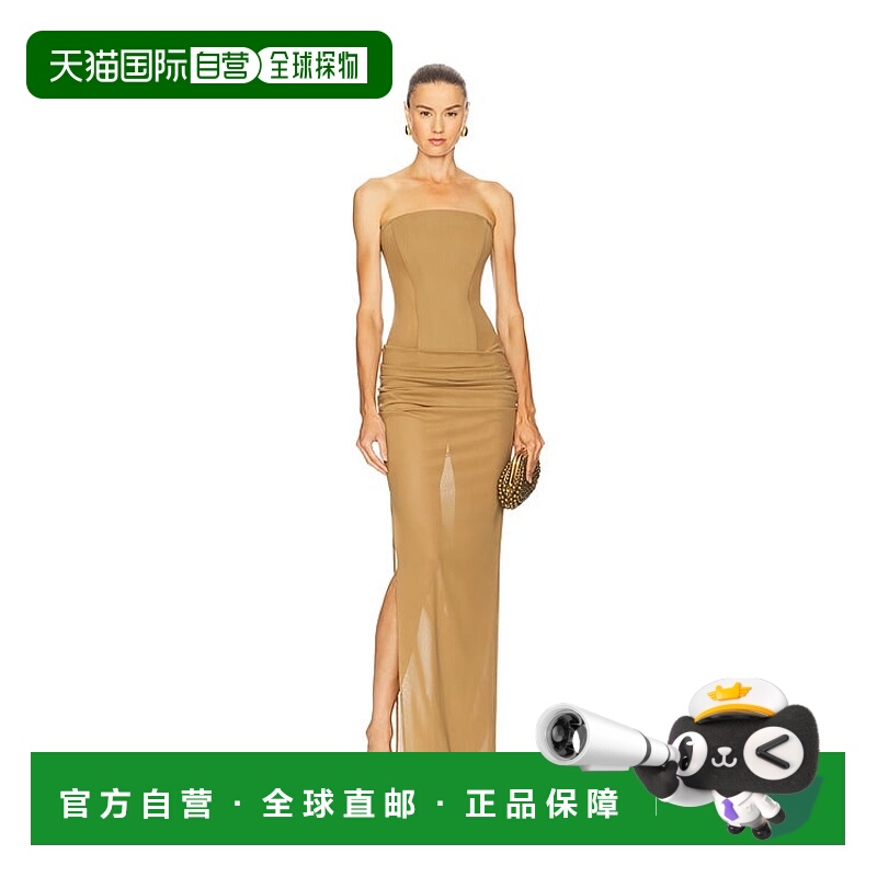 1h可退 潮奢 ALEX PERRY 女士 抹胸长款束腰柱型连衣裙 D1514PF25