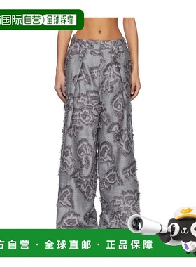 GANNI 女士休闲裤 W0401MOCKINGBIRD AW2025 灰色 Fil Coupe 褶皱