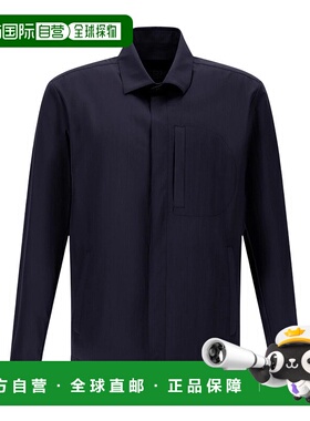 HERNO 男士衬衫 GI000495U126829200 SS2025 蓝色 长袖衬衫领夹克