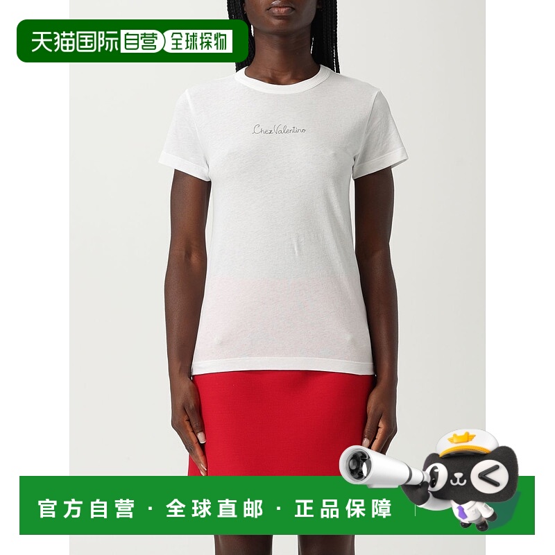 1h可退 VALENTINO 女士T恤 7B3MG25G9L9A03 AW2025 白色 T-Shirt