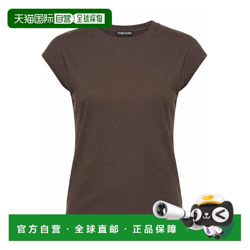 TOM FORD 女士T恤 TSJ629JEX180ECJ SS2026 咖啡色短袖