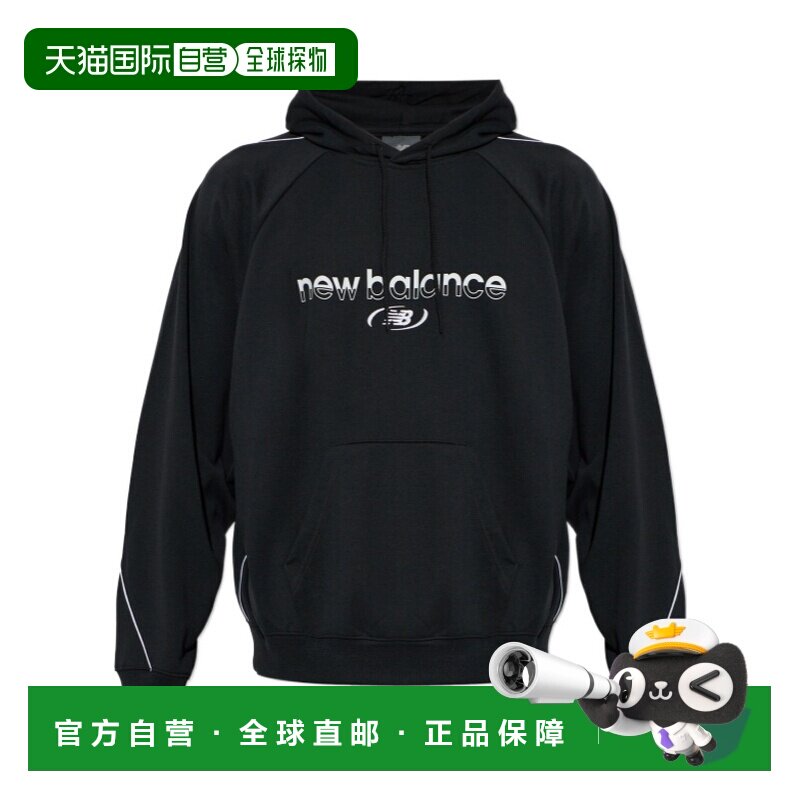 NEW BALANCE 女士卫衣 MT62W318BK AW2026 黑色 抽绳兜帽长袖卫衣