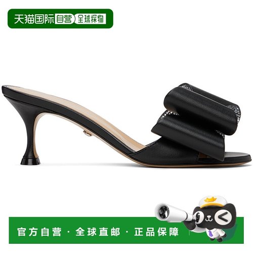 1h可退 潮奢 MACH & MACH 女士 黑色 Le Cadeau Nappa 65 凉鞋 R2