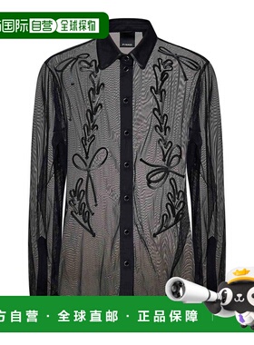 PINKO 女士衬衫 103474A1UWZ99 SS2024 灰色 PINKO CHIPS shirt