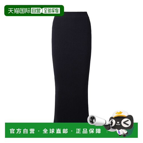BALMAIN 女士半身裙 GF1LE655KJ290PA SS2026 黑色 罗纹针织中长
