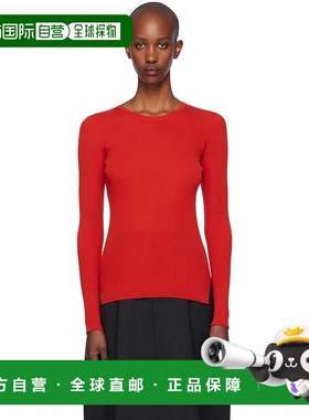 1h可退 潮奢 AURALEE 女士 红色圆领毛衣 A24AP04HW针织