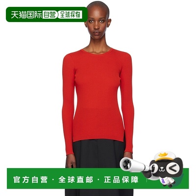 1h可退 潮奢 AURALEE 女士 红色圆领毛衣 A24AP04HW针织