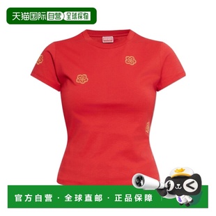 KENZO 女士T恤 FG52TS2044SO22 SS2026 红色 T-shirt with embroi