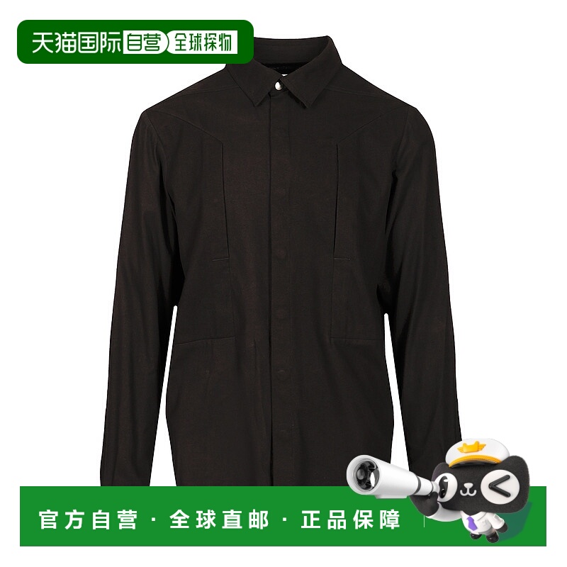 RICK OWENS 男士衬衫 RU02E1237FLW09 AW2025 黑色