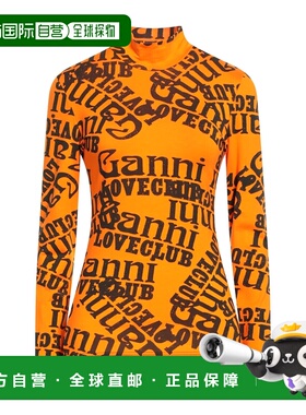 1h可退 潮奢 GANNI 甘尼 女士 T恤 orange橙色 舒适时尚