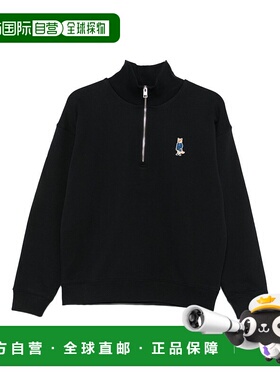 1h可退 潮奢 MAISON KITSUNE 女士 狐狸圖案半拉鍊衛衣 PW00321KM