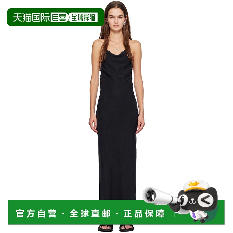 1h可退 潮奢 ST.AGNI 女士 黑色垂领连衣裙 R24911BLK