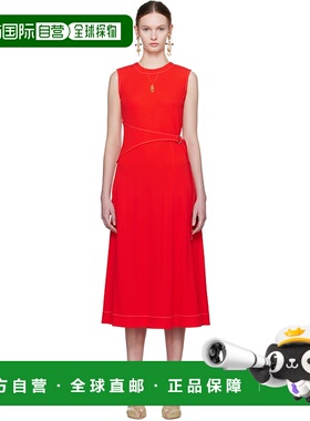 1h可退 潮奢 Tory Burch 托里 伯奇 女士 红色 Belted Jersey 连