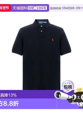 Polo Ralph Lauren FW22 男款Logo刺绣翻领短袖Polo衫 黑色