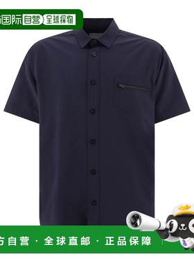 SACAI 男士衬衫 2403358M201 SS2024 黑色 Short sleeve taffeta