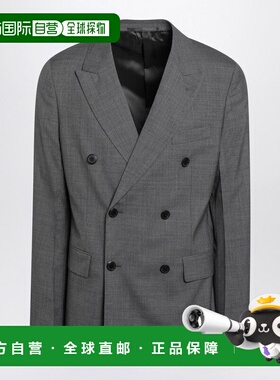 1h可退 潮奢 Prada 普拉达 男士 灰色双排扣羊毛夹克 UGF409OOO13