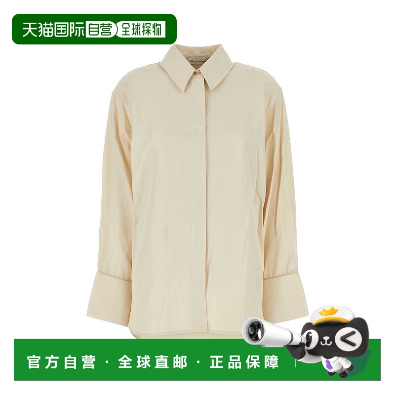 1h可退 潮奢 CAMILLA 女士 Cipher 沙色棉质聚酯宽松款衬衫 M2T60