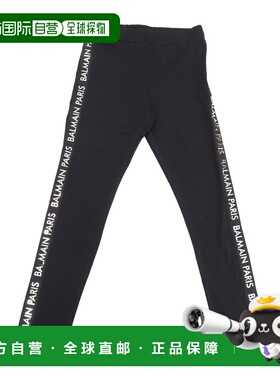 BALMAIN 女童长裤 BU6A10Z1883930 SS2024 黑色 LEGGINGS