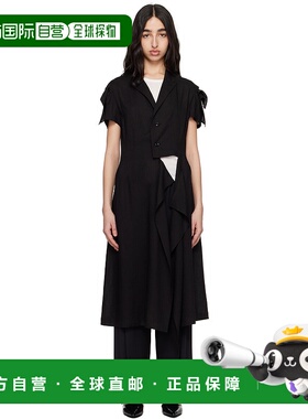 1h可退 潮奢 Y's 女士 黑色 Rayon Linen Sheeting Square 夹克 Y