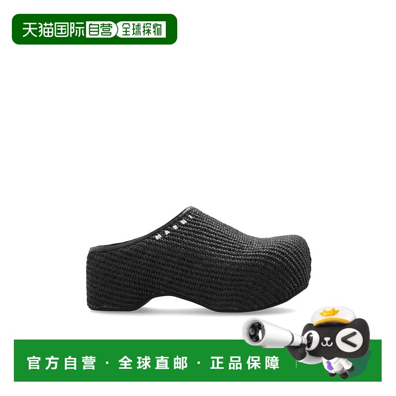 1h可退 MARNI 女士拖鞋 SBMS009704P386000N99 AW2025 黑色厚底