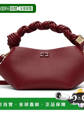 1h可退 潮奢 GANNI 甘尼 女士 红色迷你 Grained Bou 手提包 B210
