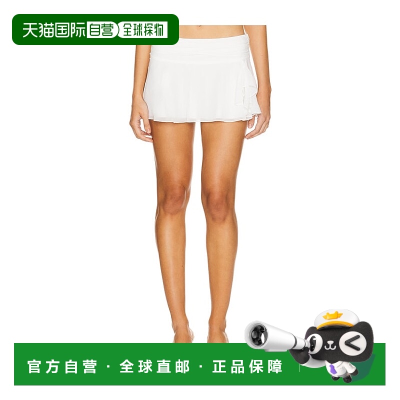 潮奢 Danielle Guizio 女士 雪纺开叉迷你半身裙 P24311W096