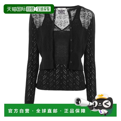 CHLOÉ 女士针织衫 CH25AMX03611001 AW2025 黑色 长袖开衫和V领背