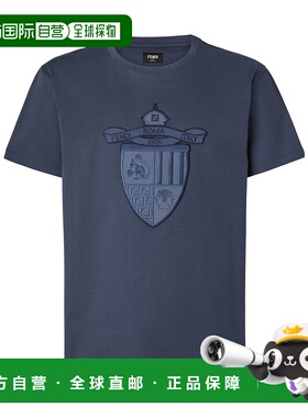 FENDI 男士T恤 FY0936AU9DF0QB0 SS2025 蓝色 短袖T恤男装