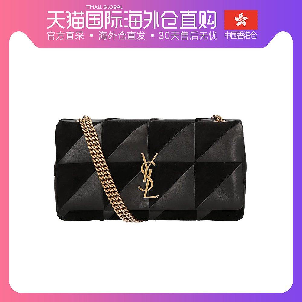 香港直邮YSL 圣罗兰 女士金色logo金属链条单肩斜挎包