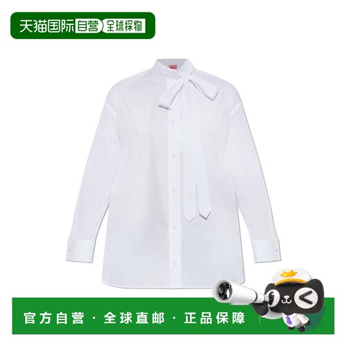 KENZO 女士衬衫 FG52CH2799LF01 SS2026 白色 Lavallire Collar S