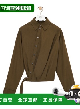 LOEWE 女士衬衫 S359Y05XG84160 SS2026 军绿色 长袖衬衫