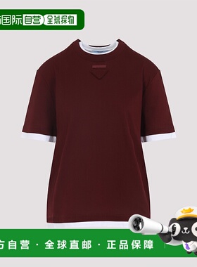 PRADA 女士T恤 3547BSAAO15ZGF0399 AW2025 红色 GIROCOLLO