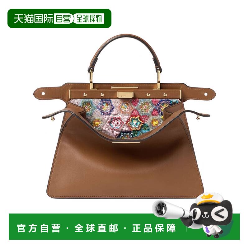 FENDI 女士手提包 8BN327B11CF1X2K AW2026 棕色 PEEKABOO ISEEU