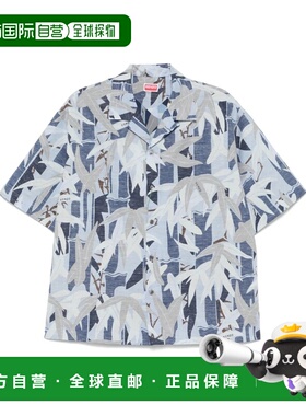 KENZO 男士衬衫 FF55CH1309P177 SS2025 蓝色 短袖衬衫男装