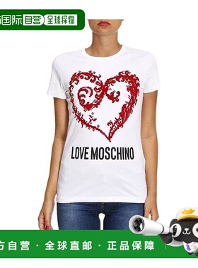 1h可退 MOSCHINO 女士衬衫 W4F7320M3517A00 AW2024 白色 印花T恤