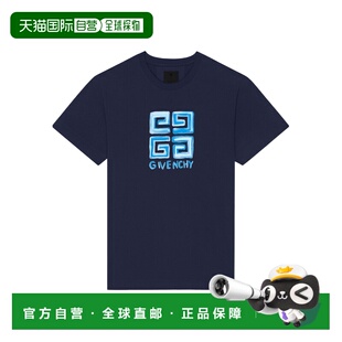 BM716G3YCT410 T恤 SS2024 蓝色 LOGO修身 GIVENCHY 男士