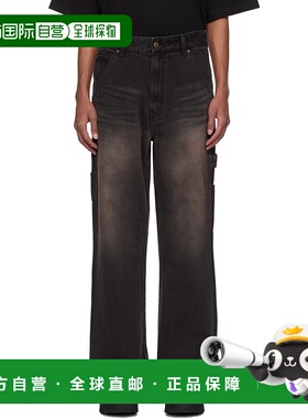 1h可退 潮奢 We11Done 男士 黑色 Aging Effect Carpenter 牛仔裤