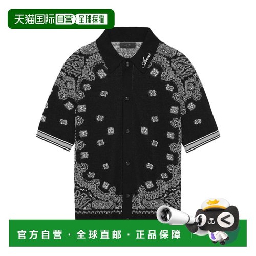 AMIRI 男士T恤 AMKNPO1029001 CO 黑色 短袖Polo衫
