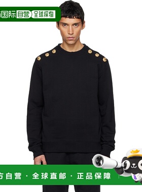 1h可退 潮奢 Balmain 巴尔曼 男士 黑色 Chain Lion Buttons 套头