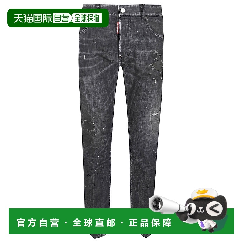 1h可退 DSQUARED2 男士牛仔裤 S71LB1665S30357900BLACK AW2025