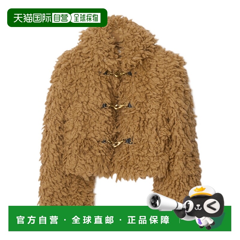 1h可退 BURBERRY 女士西服 80991041 CO 棕色 及腰短版羊毛混纺流